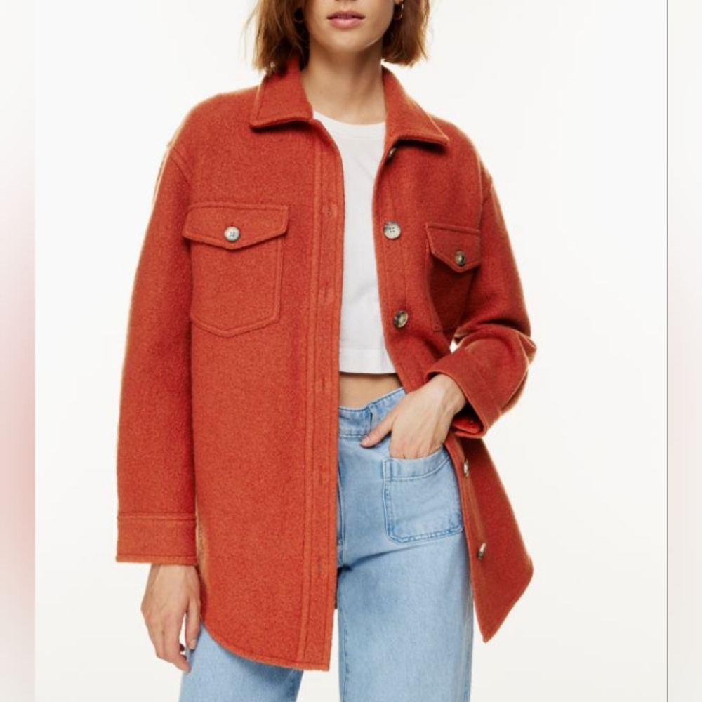 100% Wool Ganna Shacket Copper Brick Red